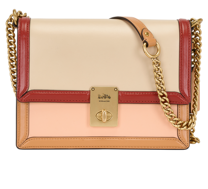 Hutton, &pound;220, Handbags, Beige/Red, Leather, Front view